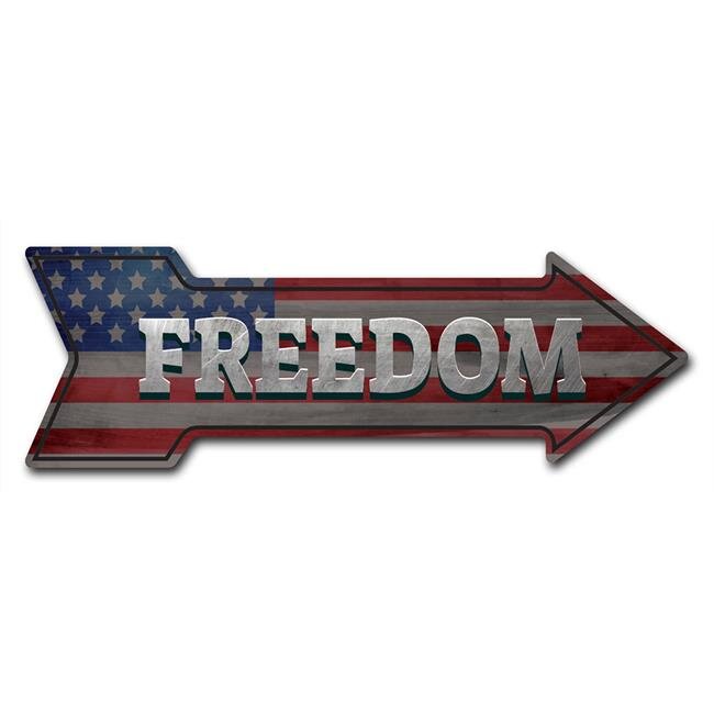 SignMission D-A-10-999860 10 x 30 in. Indoor & Outdoor Decor Direction Sticker Vinyl Wall Decals - Freedom - 24 in.